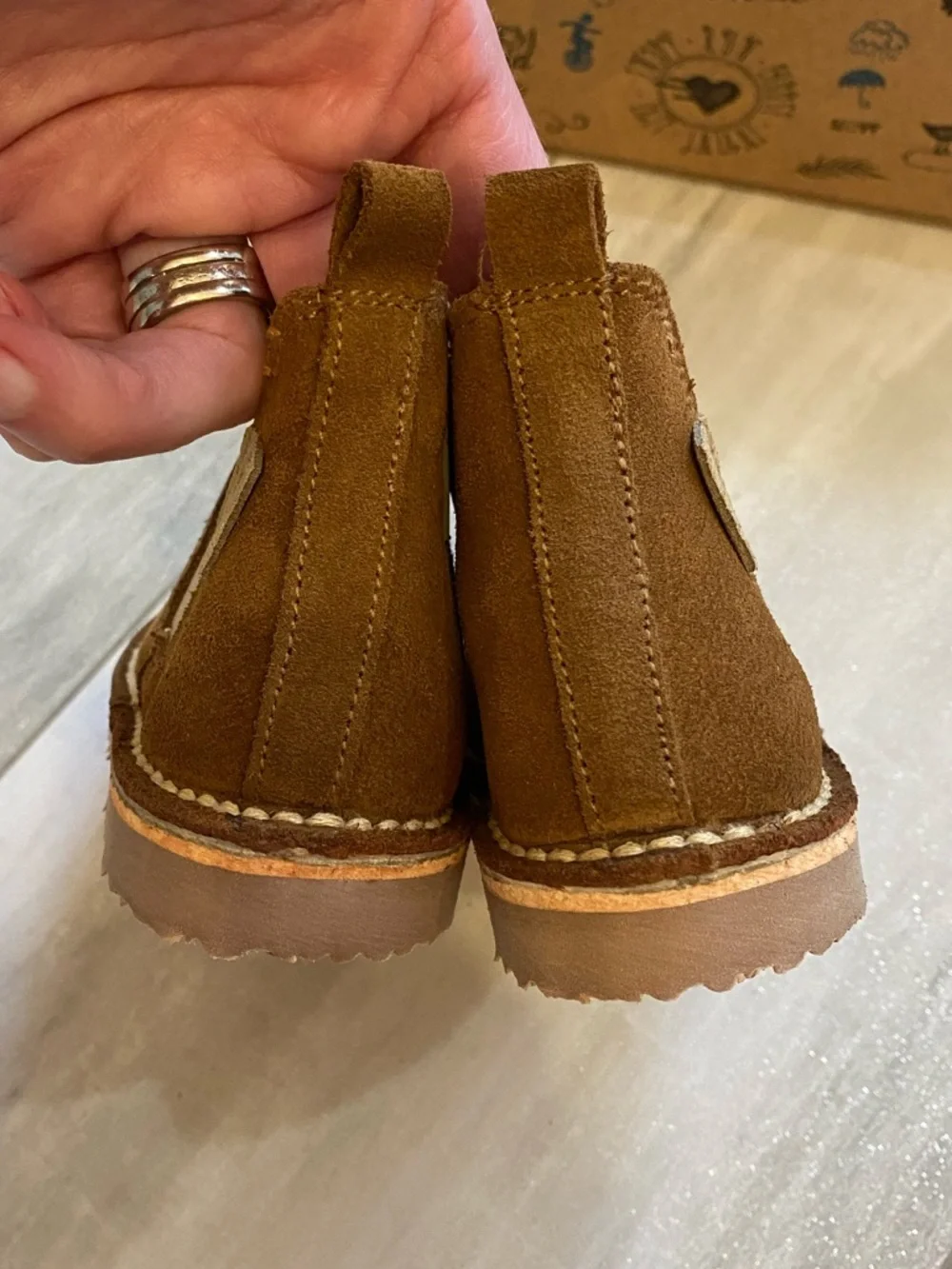 NWT Cienta Classic Tan Brown Suede Leather Zip-Up Round Toe Boot toddler 6